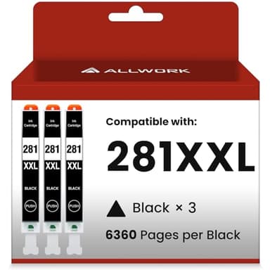 ALLWORK CLI-281XXL Compatible for Canon 281 TR8620a Ink Cartridges CLI-281XXL CLI-281 XXL to use with TR8620 TS7520 TS9520 TS9521C TR8520 TS6220 TS6320 TS8220 (3-Packs Black) - Image 1