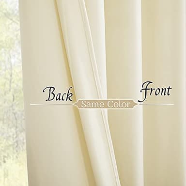 RYB HOME White Velvet Curtains 96 inches Long, Room Darkening Opaque Plush Velvet Drapes Thermal Insulated Privacy Window Treatment for Bedroom Living Room, Ivory, W52 x L96 inches, Set of 2 Panels - Image 4