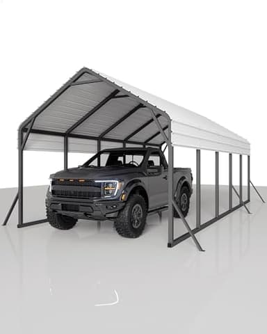 GarveeLife 13'x26'x11' Oversized Metal Carport, Steel Heavy Duty Car Ports for All-Weather, Tall Carport for Full-Size Pickup Trucks, Boats, and Tractors, N.W. 780 Lbs - Image 9