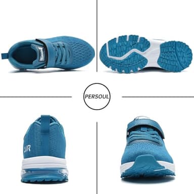 PERSOUL Kids Shoes for Boys Girls Children Tennis Sports Athletic School Running Sneakers (Blue Size 12 Child) - Image 2