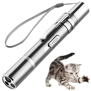 Zugesify Laser Pointer Cat Toy, Interactive Toy with Red Dot LED Light Pointer, Long Range 3 Modes Projection Playpen for Kitten Interaction,USB Recharge Pointer (1 pcs) - Image 1