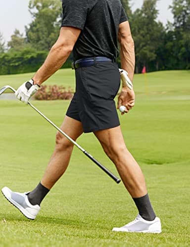 CRZ YOGA Men's All Day Comfy Golf Shorts - 9" Stretch Lightweight Flat Front for Casual Work with Pockets Ink Gray 36W x 9L - Image 5