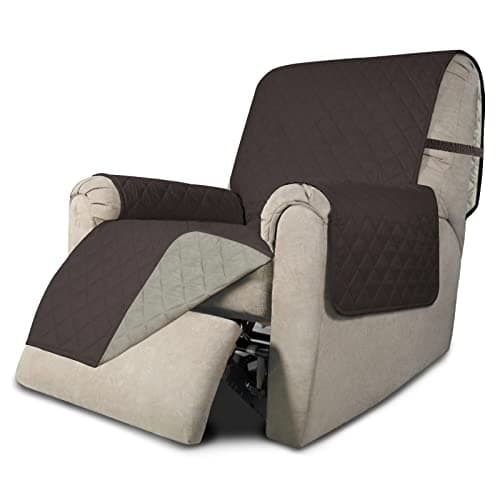 Easy-Going Recliner Chair Slipcover Reversible Sofa Cover Water Resistant Couch Cover Furniture Protector with Elastic Straps for Pets Dog (Recliner 22 inch, Chocolate/Beige) - Image 1
