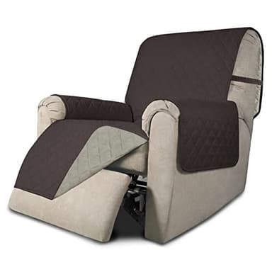 Easy-Going Recliner Chair Slipcover Reversible Sofa Cover Water Resistant Couch Cover Furniture Protector with Elastic Straps for Pets Dog (Recliner 22 inch, Chocolate/Beige) - Image 1