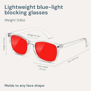 Gaoye Transparent with Red Lenses Blue Light Glasses for Computer & Gaming - Anti UV Ray Lenses, Scratch-Resistant & Comfort Fit - Image 4