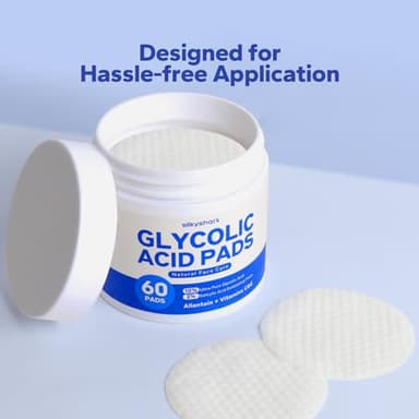 SilkyShark Glycolic Acid Resurfacing Pads (60 Count), 10% Ultra Pure + 2% Salicylic Acid, Exfoliating Peel Pads for Face, Effective Chemical Peel, Radiant Skin Renewal - Image 7