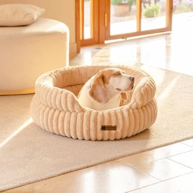 MEWOOFUN Dog Bed for Medium Dogs, Washable Large Cat Beds for Indoor Cats, Donut Pet Bed for Dogs and Cats with Anti-Slip Bottom (Camel, 27"x27"x10") - Image 4