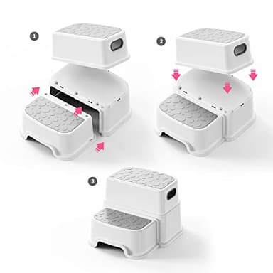 Two Step Stool for Kids – Non-Slip Toddler Step Stool for Bathroom Sink & Potty Training, Dual Height 9.5”, Safe & Sturdy for Kitchen, Bedroom & Classroom (Includes Two Ducks) - Image 6