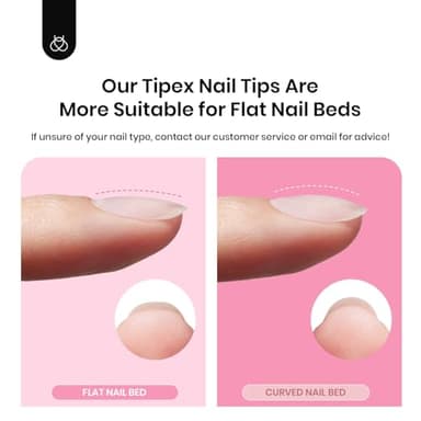 Beetles Tipex Gel Nail Kit, Medium Almond Nail Tips 224 Pcs 16 Sizes Pre-Building Pre-Etched False Nail Tips with Tipex Nail Glue, Mini Nail Lamp Thick Acrylic Nail Set Halloween Nails - Image 8