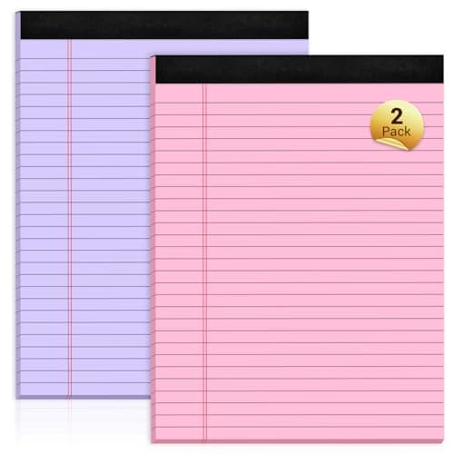 Legal Pads 8.5 x 11 Colored Note Pads, 2 Pack Notepads 8.5 x 11 Lined Paper, Colored Notebook Paper Writing Pads 30 Sheets per Colored Paper Pads 8.5 x 11 for Purple Legal Pads Home Office School - Image 1