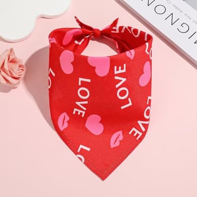 MIANOOMAG Holiday Dog Bandanas 2 Pack, Triangle Reversible Valentine Pet Scarf for Boys and Girls, Love kiss Print, Bandana for Medium and Large Dogs (Small) - Image 6