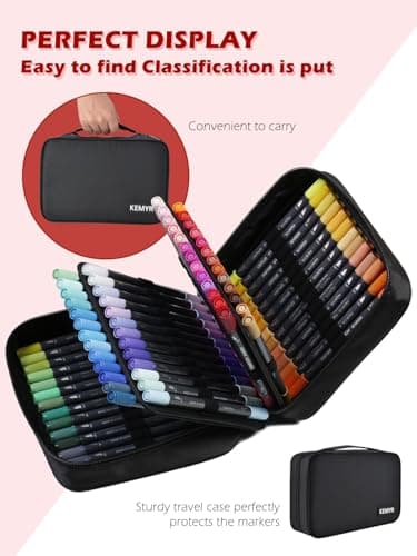 KEMYR Markers for Adult Coloring Books: 80 Color Dual Tip Fine & Brush Pens - Water-Based Coloring Marker for Adults Drawing Sketching Bullet Journal Writing Lettering No bleeding - Image 5
