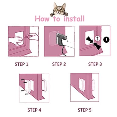 goTeamghjkl Cat Door Flap (Outer Size 7.5" x 7.8"), 4 Way Locking Medium Cat Door for Interior Exterior Doors, Weatherproof Pet Door for Cats Doggie Kitty and Kittens with Circumference < 15.75" - Image 5