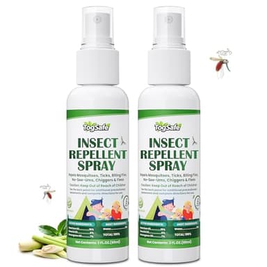TogSafe Mosquito Repellent Spray - Plant-Based Natural Insect Repellent Spray with Essential Oils, DEET-Free, Long-Lasting Protection (2 Fl Oz, 2 Pack) - Image 1