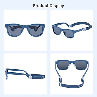COCOSAND Flexible Polarized Baby Sunglasses with Strap Soft Silicone Nose Pad UV Protection for Infant Toddler Boys Grils Age 0-24 Months - Image 6