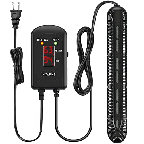 HiTauing Aquarium Heater, 500W Fish Tank Heater with LED Digital Display & 5 Safety Protection, Submersible Aquarium Heater with 2 Suction Cup and 8.2Ft Cord for 75-120 Gallon Fish Tank. - Image 1