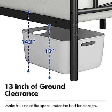 Yaheetech Twin Size Bed Frame Metal Platform Bed with Curved Design Headboard Footboard/No Box Spring Needed/Mattress Foundation/Heavy-Duty Support/Easy Assembly/Black - Image 6