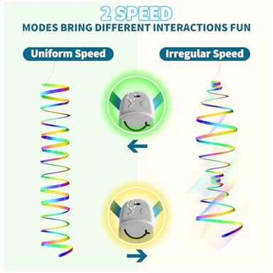 Interactive Cat Toys for Indoor Cats,Enrichment Stimulation Toys, Electric Hanging Door Clip Ribbon Kitty Toy,Automatic Play Chase Exercise Feather Toys for Bored Indoor Adult & Kitten Cats - Image 2