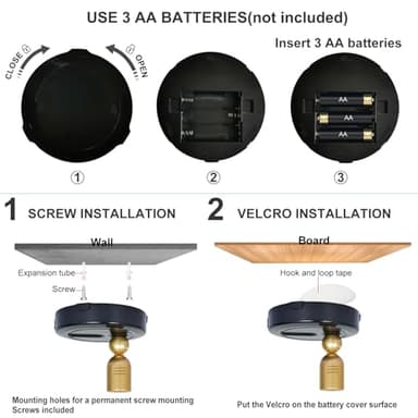 HAMVIDNE LED Spotlight, Battery Powered Spot Lights with Remote, Tree Up Lights Indoor, Dimmable Plants Spotlights, Picture Light for Wall Art Display Dartboard Painting Artwork Accent-2Pack - Image 7