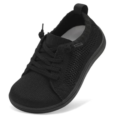LeIsfIt Toddler Shoes Girls Boys Wide Shoes Kids Zero Drop Minimalist Sneakers Barefoot Slip on Tennis Sneakers Black 6 Toddler - Image 1