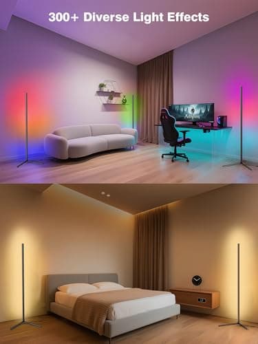 2Pack Corner Floor Lamp, Modern LED Corner Lamp with AC Adapter & APP & Remote Control, 16 Million Colors, 68+ Scene Modes, Music Sync, Ambient Lighting for Living Room, Bedroom, and Gaming Room - Image 3
