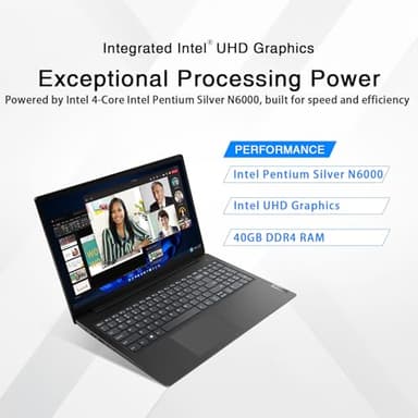 Lenovo V15 Business Laptop | Intel Pentium N6000 4-core Processor | 15.6 FHD (1920 x 1080) | 40GB RAM | 1TB PCIe SSD | Military Durability | Ethernet RJ-45 | Anti-Glare | WiFi-6 | Windows 11 Pro - Image 2