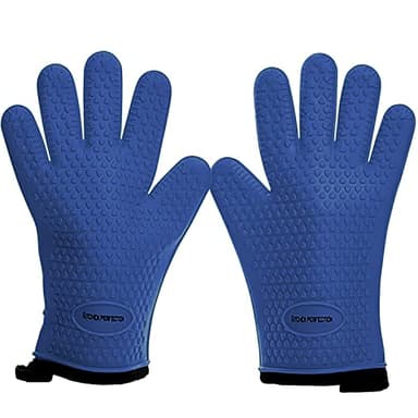 KITCHEN PERFECTION Silicone Smoker Oven Gloves -Extreme Heat Resistant Bbq Gloves -Handle Hot Food Right on Your Smoker Grill Fryer Pit|Waterproof Oven Mitts Grill Gloves |Superior Value Set+3 Bonuses - Image 1