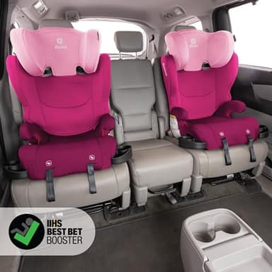 Diono Cambria 2 XL, Dual Latch Connectors, 2-in-1 Belt Positioning Booster Seat, High-Back to Backless Booster, Space and Room to Grow, 7 Headrest Positions, 8 Years 1 Booster Seat, Pink - Image 7