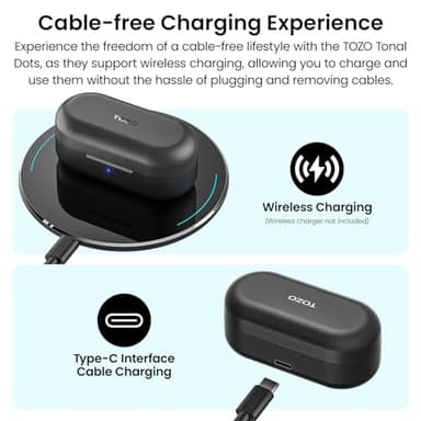 TOZO T12 Wireless Earbuds Bluetooth 5.3 Headphones, Call ENC Noise Cancelling Mic, 55Hrs Playtime App Customize EQ IPX8 Waterproof LED Digital Display Premium Sound Headset - Image 5