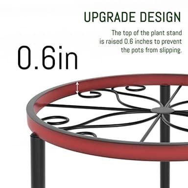 Linpla 5-Pack Decent Metal Plant Stands, Heavy Duty Flower Pot Stands for Multiple Plant, Anti-Rust Iron Plant Pot Shelf, Decoration Racks for Home Indoor and Outdoor (5 Pack Black) - Image 3