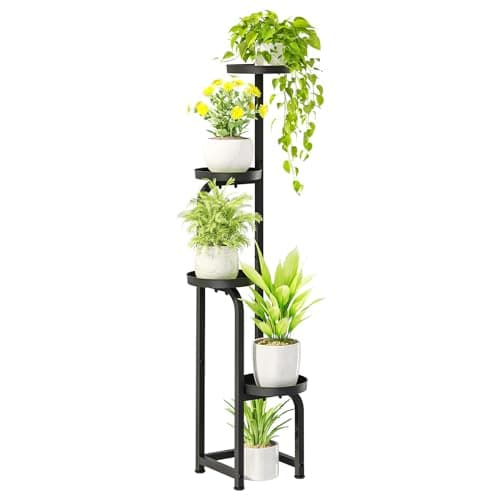 Bamworld Tall Plant Stand Indoor Outdoor, Corner Metal Flower Pot Stands for Multiple Plants, 4 Tier Heavy Duty Plant Shelf for Patio Garden Balcony Living Room Bedroom(Patent Design) - Image 1