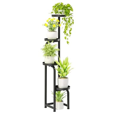 Bamworld Tall Plant Stand Indoor Outdoor, Corner Metal Flower Pot Stands for Multiple Plants, 4 Tier Heavy Duty Plant Shelf for Patio Garden Balcony Living Room Bedroom(Patent Design) - Image 1