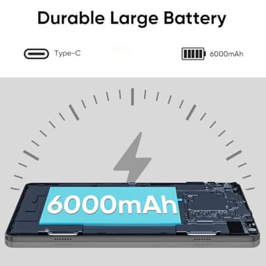 Tablet 10 inch Android 15 Tablets, 3GB RAM 64GB ROM 1TB Expand, Quad-Core Processor, 1280x800 LCD Touch Screen, WiFi 5, Dual Camera, BT5.0, 6000mAh Battery (Black) - Image 7