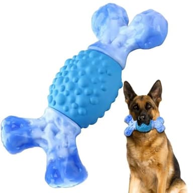 Rensh Tough Dog Chew Toys for Aggressive Chewers, Almost Indestructible Dog Toys for Medium Large Breed, Super Bone Chew Toy to Keep Them Busy & Reduce Boredom, Teeth Cleaning & Training, Milk Flavor - Image 1