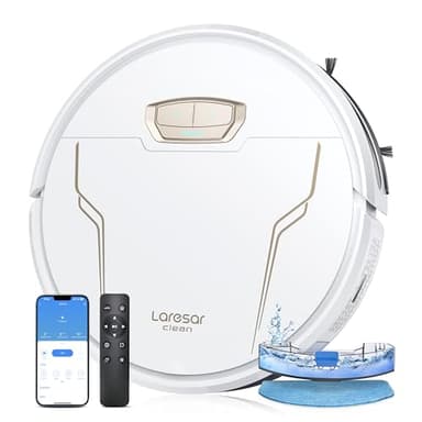 Laresar Clean Robot Vacuum and Mop 4000Pa Suction, 3 in 1 Robotic Vacuums with Self-Charging, 150mins Runtime, App/Remote/Voice Control, Robot Vacuum for Pet Hair, Carpet, Hard Floor(White) - Image 1