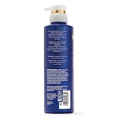 Hair Biology Biotin-Infused Purple Shampoo and Conditioner Set for Grey Hair, Anti-Brassiness, Moisturizing, Color-Safe, Silver & Glowing, Corrects Yellow Tones, 12.8 Fl Oz Each, 2 Pack - Image 8
