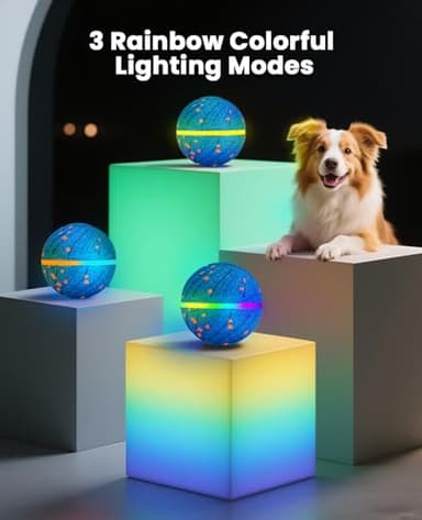 Xeuch Smart Interactive Dog Balls, Automatic Moving Ball for Medium and Large Dogs, E-TPU New Material, Motion Activated Rolling & Rotating Bouncy Toy for Dog Enrichment & Stimulation - Image 3