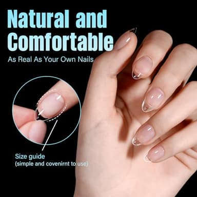 TOMICCA Short Almond Nail Tips, 240Pcs Half Matte Soft Acrylic Nail Tips, 12 Sizes Acrylic Pre-Shaped Nails, Full Cover False Nails Almond Press on Nails Short Fake Nails for Extension Nail - Image 4