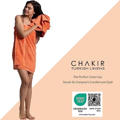 Chakir Turkish Linens | Hotel & Spa Quality 100% Cotton Premium Turkish Towels | Soft & Absorbent (4-Piece Bath Towels, Coral) - Image 3