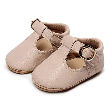 HONGTEYA Infant Baby Girls Mary Jane Flats Non Slip for Toddler First Walkers Soft Sole PU Leather Crib Shoes Sneaker Wedding Party Christmas Princess Dress Shoes Baby Moccasins Girls - Image 2