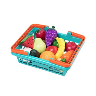 Battat – Play Food for Toddlers with Farmers Market Basket and Chopping Board, Toy Food for Kids Kitchen and Pretend Play for 3+ Years (37 Pieces) - Image 9