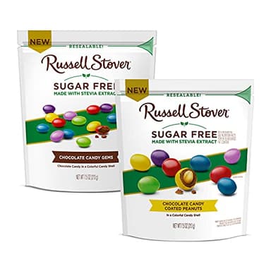 Russell Stover Sugar Free Chocolate Candy Coated Peanut Gems, 7.5 Ounce Bag (Pack of 5) - Image 6