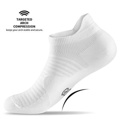 Compression Running Socks for Men and Women (6 Pairs), Ankle Socks with Arch Support, Athletic Low Cut socks for Cycling, Golf - Image 3
