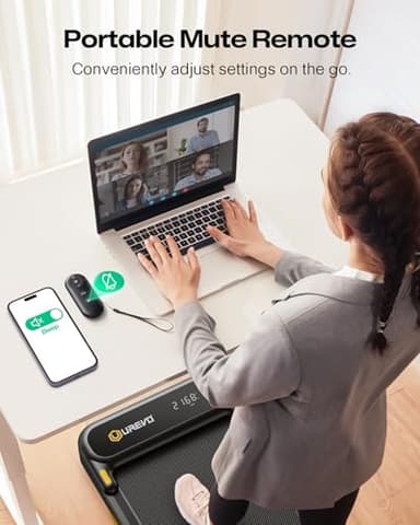 UREVO Smart 2-in-1 Folding Treadmill, Compact Walking Pad with Safety Handle, Plug and Play, Dual LED Display, Workout APP, Walking or Running for Home Office, Remote Included - Image 7