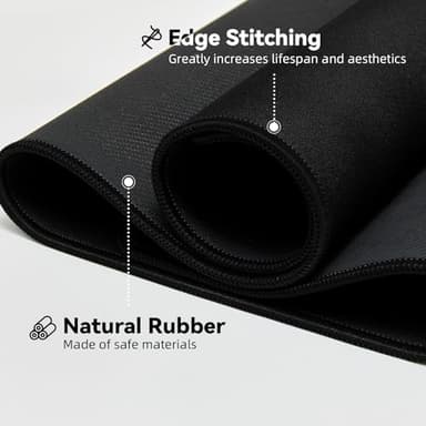 Reniteco Large Gaming Mouse Pad with Durable Stitched Edges, Non-Slip Rubber Base, Big Computer Keyboard Mouse Mat Desk Pad for Home Office Gaming Work, 31.5"x11.8"x0.12", Black - Image 4