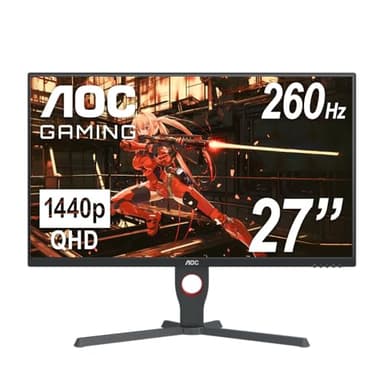 AOC Q27G10ZE 27" Gaming Monitor, QHD 2560 x 1440, Up to 260Hz 0.5ms, HDMI 2.0 x2, Display Port x1, 3-Sided Frameless, Console Gaming Ready, 3-Year Zero-Bright-Dot - Image 1