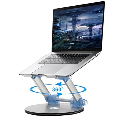 Fccabin Laptop Stand Base Swivel 360°, Well-Built Adjustable Folding Anti-Skid Raise Tilt Align Ergonomic Tablet Strong Laptop Mount Stands Notebook Compatible with iPad All Laptops - Image 1