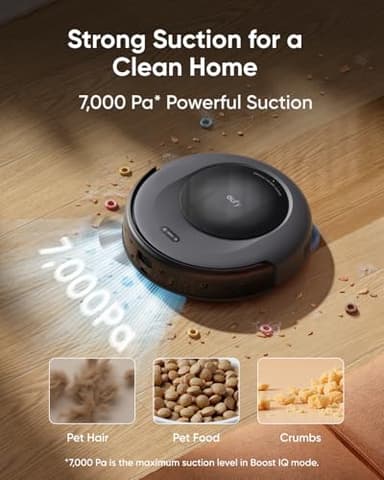 eufy Robot Vacuum Omni C20, Robot Vacuum and Mop Combo, Self Emptying, Auto Mop Washing and Auto Drying for Hands-Free Cleaning, 7000 Pa Powerful Suction, 3.35-Inch Design, All-in-One Station - Image 4