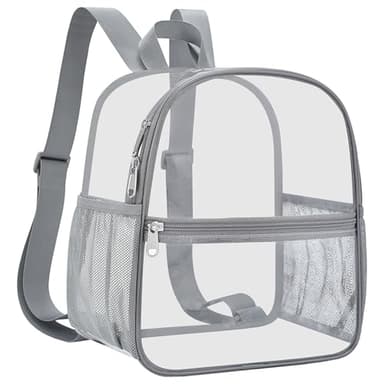 Oraben Clear Backpack for Stadium Events Clear Stadium Backpack 12x6x12 Bag (Nylon Shoulder Straps, Grey) - Image 1