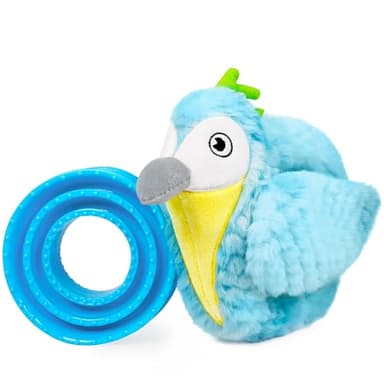 CHIWAVA 2-in-1 Dog Interactive Squeaky Plush Toy Bird with Slow Feeder Bowl for Small Medium Dogs 11.4 Inch - Image 8